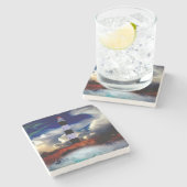 Leuchtturm Steinuntersetzer (Seitenansicht)