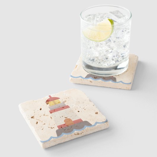 Leuchtturm Steinuntersetzer (Seitenansicht)