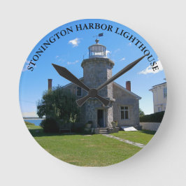 Leuchtturm Stonington Harbour, CT Round Wall Clock Runde Wanduhr