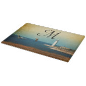 Leuchtturm-Strand-Monogramm-Glasschneiden-Brett Schneidebrett (Ecke)