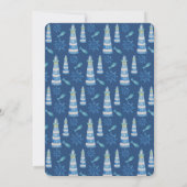 Leuchtturm Strand Wasserfarbe Handbemalte Einladun Einladung (Rückseite)