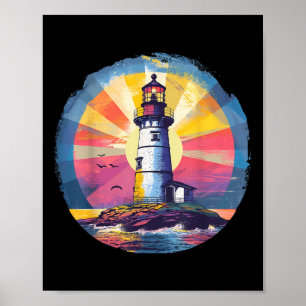 Leuchtturm Strandhaus Segeln Meer Strand Bootfahre Poster