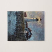 Leuchtturm strukturierte Ölgemälde Puzzle (Horizontal)