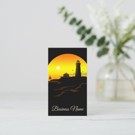 Leuchtturm - Sundown Visitenkarte (Stehend Vorderseite)