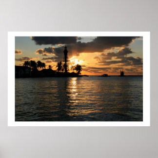 Leuchtturm Sunrise Poster