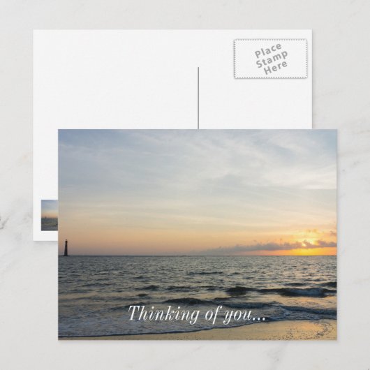 Leuchtturm Sunrise Postkarte (Vorne/Hinten)