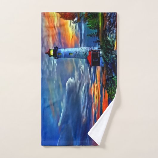 Leuchtturm Sunset Badhandtuch Set (Handtuch)