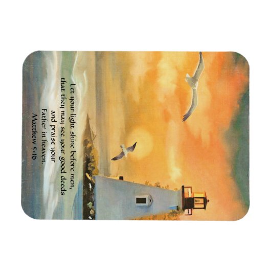 Leuchtturm Sunset Bible Verse Magnet (Horizontal)