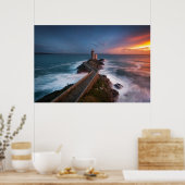 Leuchtturm Sunset Plouzané | Finistère, Bretagne Poster (Küche)