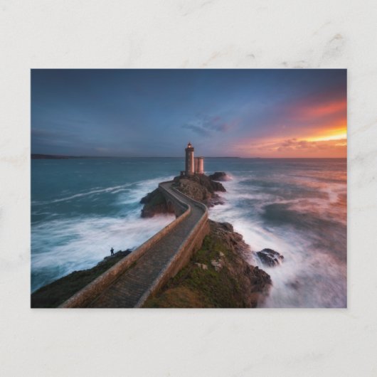 Leuchtturm Sunset Plouzané | Finistère, Bretagne Postkarte (Vorderseite)