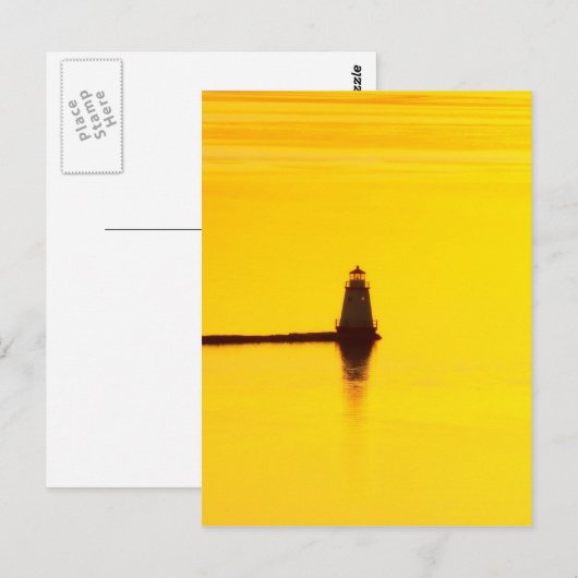 Leuchtturm Sunset Postkarte (Vorne/Hinten)
