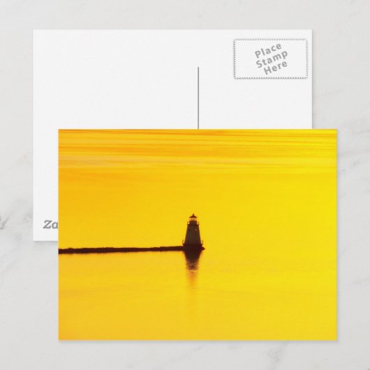 Leuchtturm Sunset Postkarte (Vorne/Hinten)