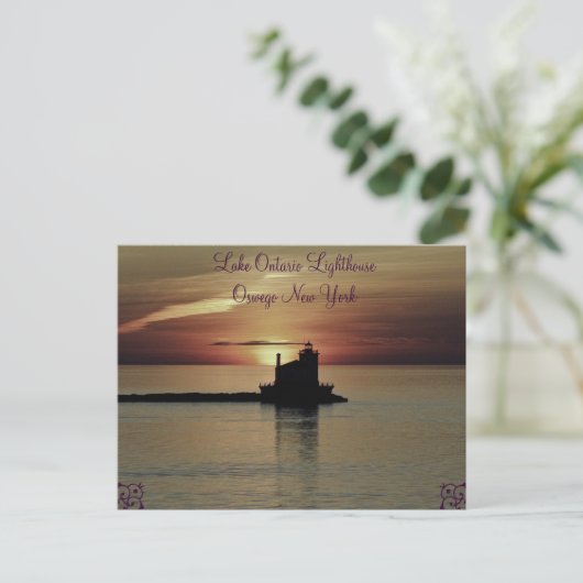 Leuchtturm Sunset Postkarte (Stehend Vorderseite)