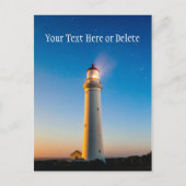 Leuchtturm Sunset Under Starry Blue Twilight Sky Postkarte (Vorderseite)