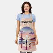 Leuchtturm Sunset Walk Coastal Szene Schürze (Getragen)
