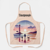 Leuchtturm Sunset Walk Coastal Szene Schürze (Vorderseite)