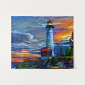 Leuchtturm Sunset Wandteppich (Vorderseite (Horizontal))