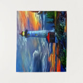 Leuchtturm Sunset Wandteppich (Vorderseite)