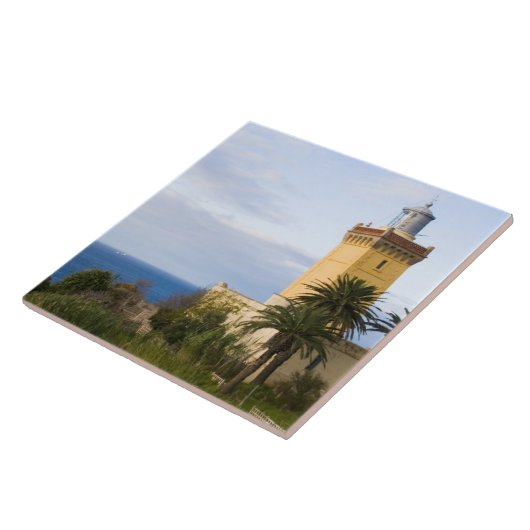 Leuchtturm Tanger Marokko am Cap Spartel Fliese (Seite)