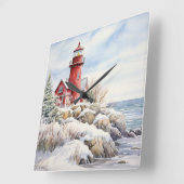 Leuchtturm-Uhr Quadratische Wanduhr (Winkel)
