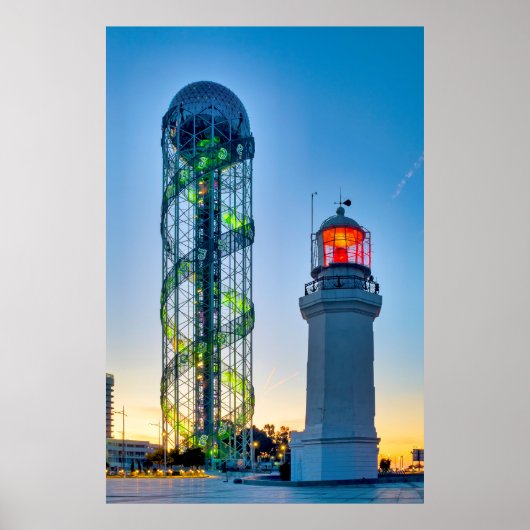 Leuchtturm und Alphabetischer Turm Poster (Vorne)