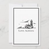 Leuchtturm und Boot Nautical Sea Beach Hochzeit Save The Date (Rückseite)
