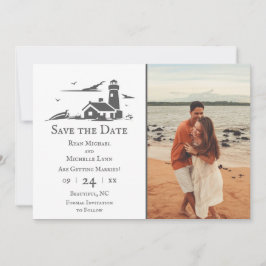 Leuchtturm und Boot Nautical Sea Beach Hochzeit Save The Date