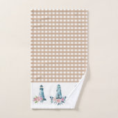 Leuchtturm und Gingham Kariert  Badhandtuch Set (Handtuch)