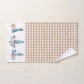 Leuchtturm und Gingham Kariert  Badhandtuch Set (Handtuch)