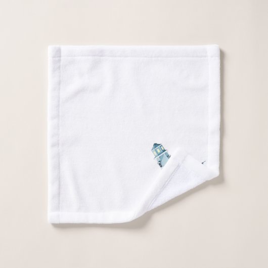 Leuchtturm und Gingham Kariert Bath Handtuch Set (Waschlappen)