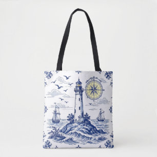 Leuchtturm und Kompass Tasche
