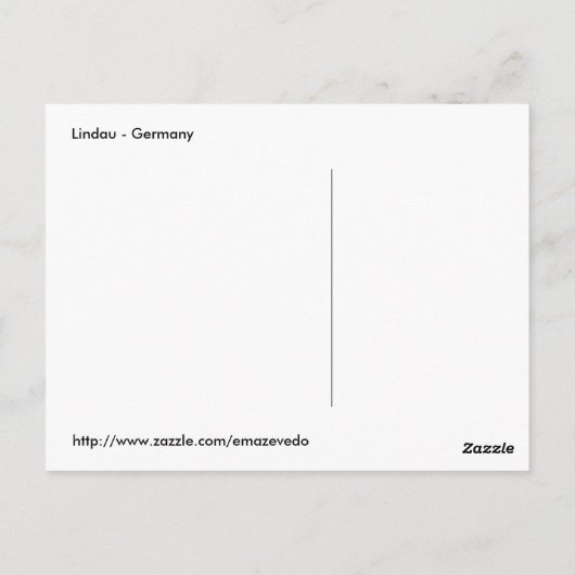 Leuchtturm und Löwe im Hafen von Lindau Postkarte (Rückseite)