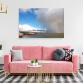 Leuchtturm und nahender Sturm Leinwanddruck (Insitu (Wohnzimmer))