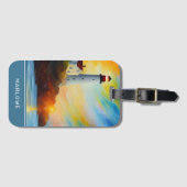 Leuchtturm und Personalisierte Küstenlinie Gepäckanhänger (Vorderseite (Horizontal))