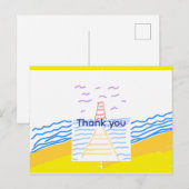 Leuchtturm und Pier Flat Danke Karte (Vorne/Hinten)