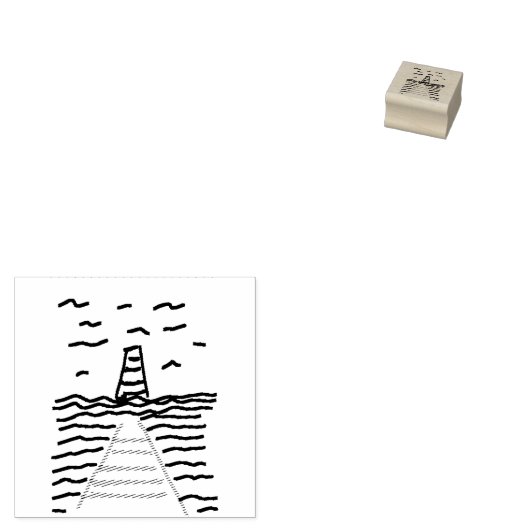 Leuchtturm und Pier Gummistempel (Stempel)