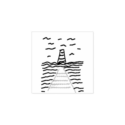 Leuchtturm und Pier Gummistempel (Prägung)