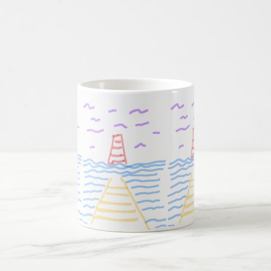 Leuchtturm und Pier Kaffeetasse (Mittel)