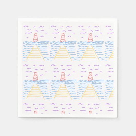 Leuchtturm und Pier Paper Napkin Serviette (Vorderseite)