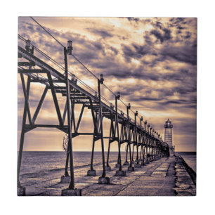 Leuchtturm und Pier von Grand Haven, Grand Haven Fliese