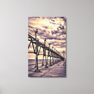 Leuchtturm und Pier von Grand Haven, Grand Haven Leinwanddruck
