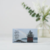 Leuchtturm-und Regenbogen-Visitenkarten Visitenkarte (Stehend Vorderseite)