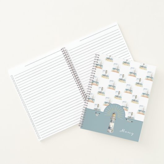 Leuchtturm und Sailboat Traumstrand Notizblock (Innenseite)