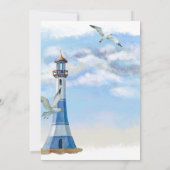 Leuchtturm und Seagulls Nautical Beach Hochzeit Einladung (Rückseite)