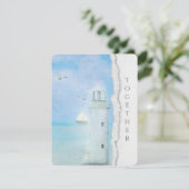 Leuchtturm und Segelboot Einladung (Stehend Vorderseite)