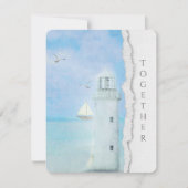 Leuchtturm und Segelboot Einladung (Vorderseite)