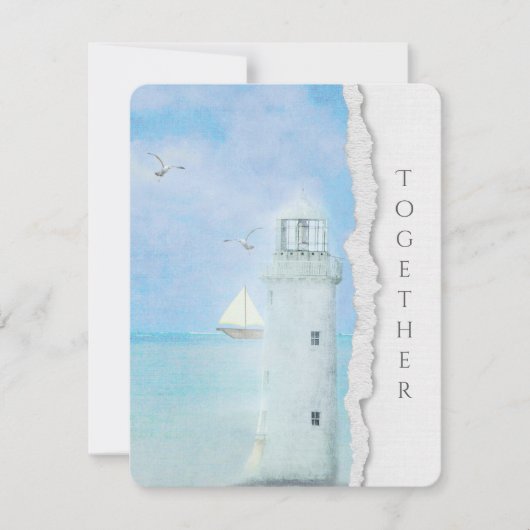 Leuchtturm und Segelboot Einladung (Vorderseite)