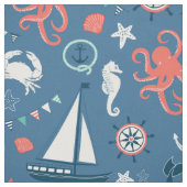Leuchtturm und Segelboote, nautische Stoffe (Muster)