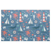Leuchtturm und Segelboote, nautische Stoffe (Fat Quarter (45,7 x 55,9 cm))