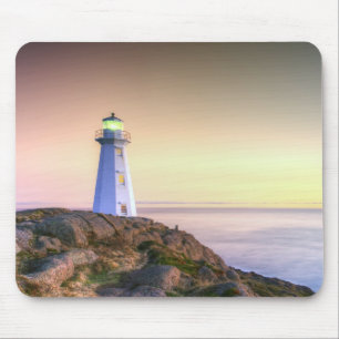 Leuchtturm und Sonnenuntergang Foto Mousepad